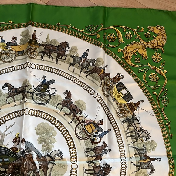 HERMES SILK SCARF 34”x34” La Promenade Comes with Box - Picture 5 of 14